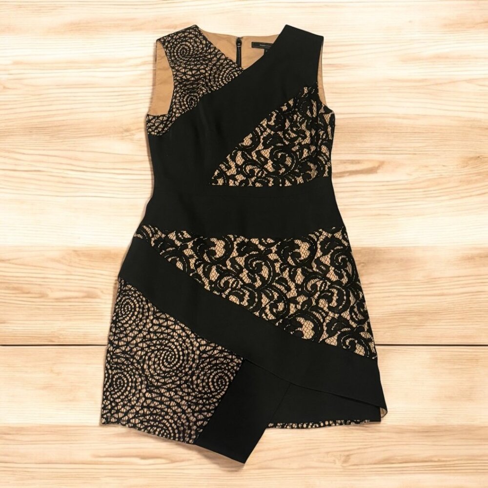 BCBGMaxAzria Black Lace Overlay Dress | Size 6
